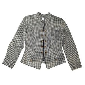 Vintage Michael Blair Houndstooth Blazer Jacket 14 USA Made Shoulder Pads 80-90s